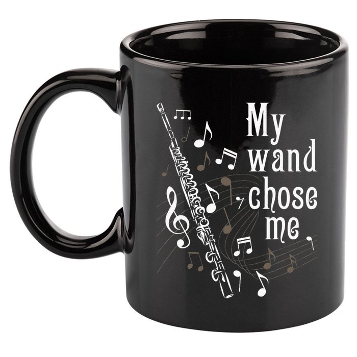 My Wand Chose Me Flute Player Flutist Marching Band Music 11oz C Handle Ceramic Mug