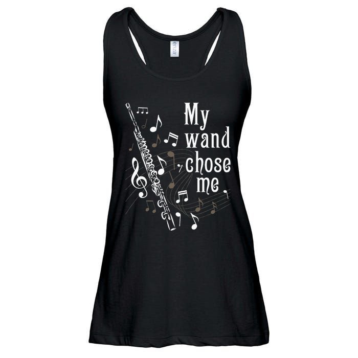 My Wand Chose Me Flute Player Flutist Marching Band Music Ladies Essential Flowy Tank