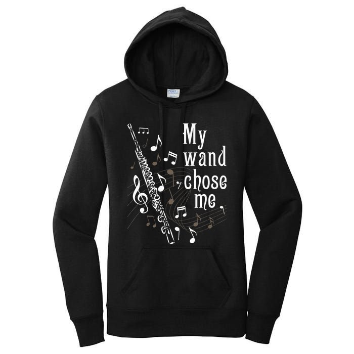 My Wand Chose Me Flute Player Flutist Marching Band Music Women's Pullover Hoodie