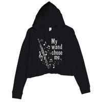 My Wand Chose Me Flute Player Flutist Marching Band Music Crop Fleece Hoodie