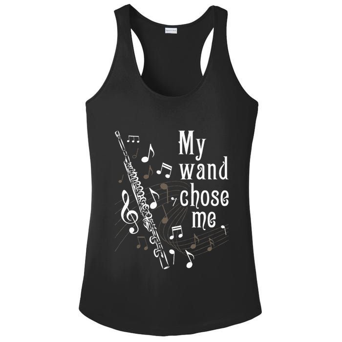 My Wand Chose Me Flute Player Flutist Marching Band Music Ladies PosiCharge Competitor Racerback Tank