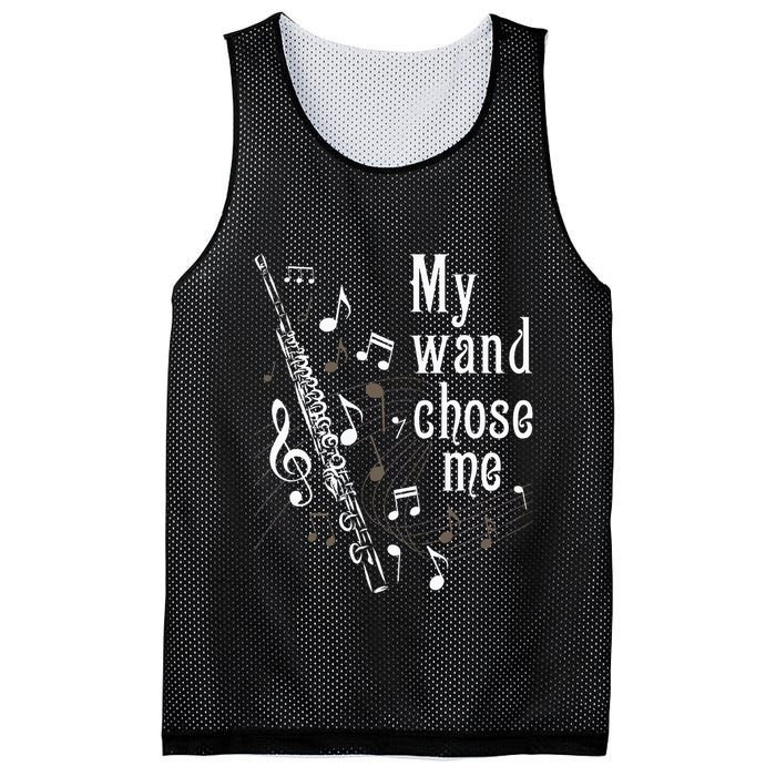 My Wand Chose Me Flute Player Flutist Marching Band Music Mesh Reversible Basketball Jersey Tank