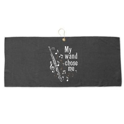 My Wand Chose Me Flute Player Flutist Marching Band Music Large Microfiber Waffle Golf Towel