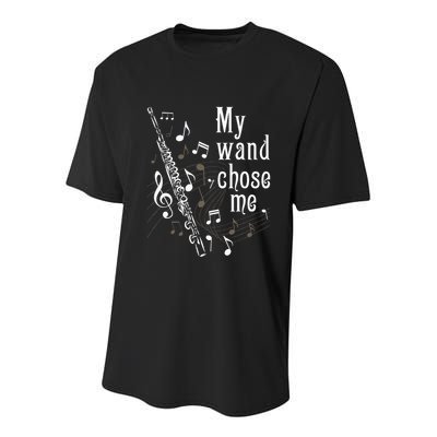 My Wand Chose Me Flute Player Flutist Marching Band Music Youth Performance Sprint T-Shirt