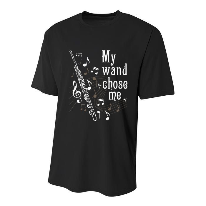 My Wand Chose Me Flute Player Flutist Marching Band Music Youth Performance Sprint T-Shirt