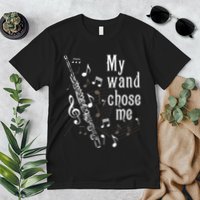 My Wand Chose Me Flute Player Flutist Marching Band Music Premium T-Shirt