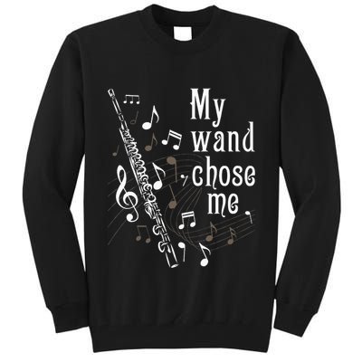 My Wand Chose Me Flute Player Flutist Marching Band Music Tall Sweatshirt