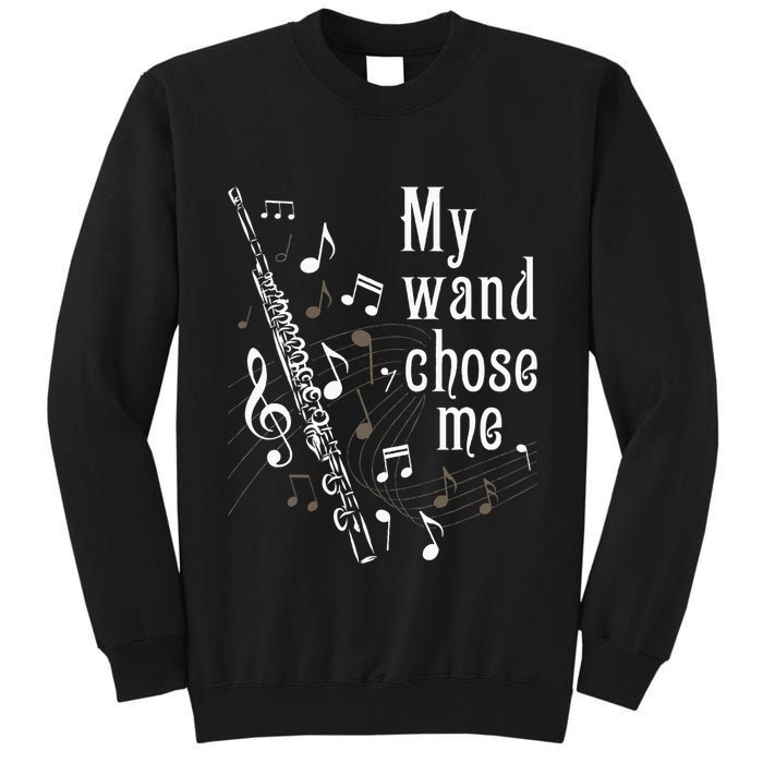 My Wand Chose Me Flute Player Flutist Marching Band Music Tall Sweatshirt