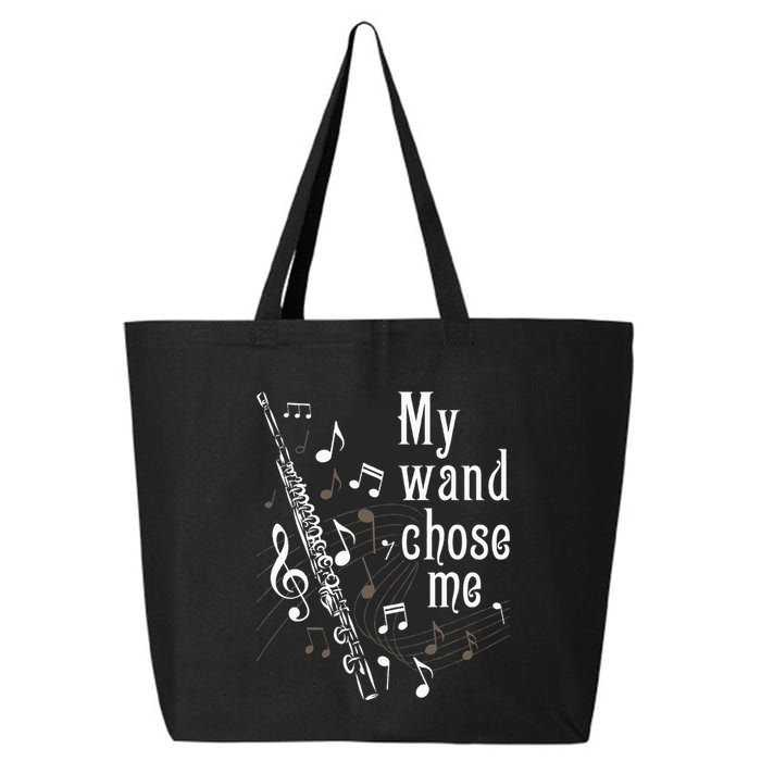 My Wand Chose Me Flute Player Flutist Marching Band Music 25L Jumbo Tote