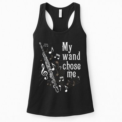My Wand Chose Me Flute Player Flutist Marching Band Music Womens Tank Top