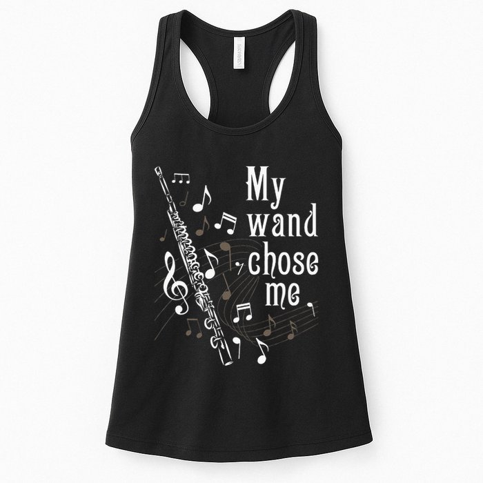 My Wand Chose Me Flute Player Flutist Marching Band Music Womens Tank Top