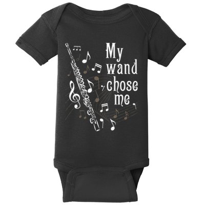 My Wand Chose Me Flute Player Flutist Marching Band Music Baby Bodysuit