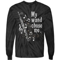 My Wand Chose Me Flute Player Flutist Marching Band Music Tie-Dye Long Sleeve Shirt