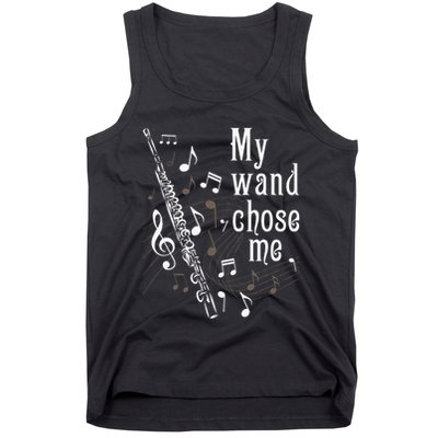 My Wand Chose Me Flute Player Flutist Marching Band Music Tank Top