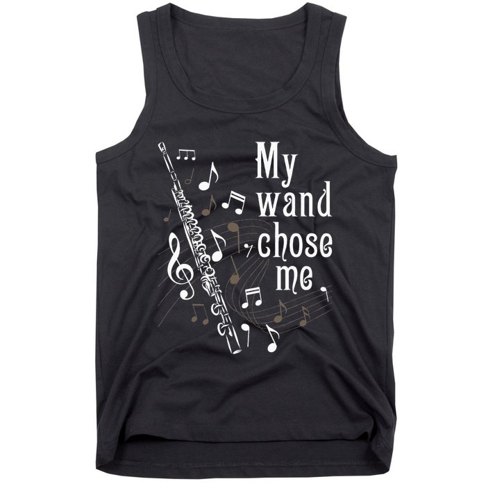 My Wand Chose Me Flute Player Flutist Marching Band Music Tank Top