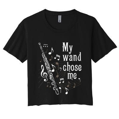 My Wand Chose Me Flute Player Flutist Marching Band Music Crop Top
