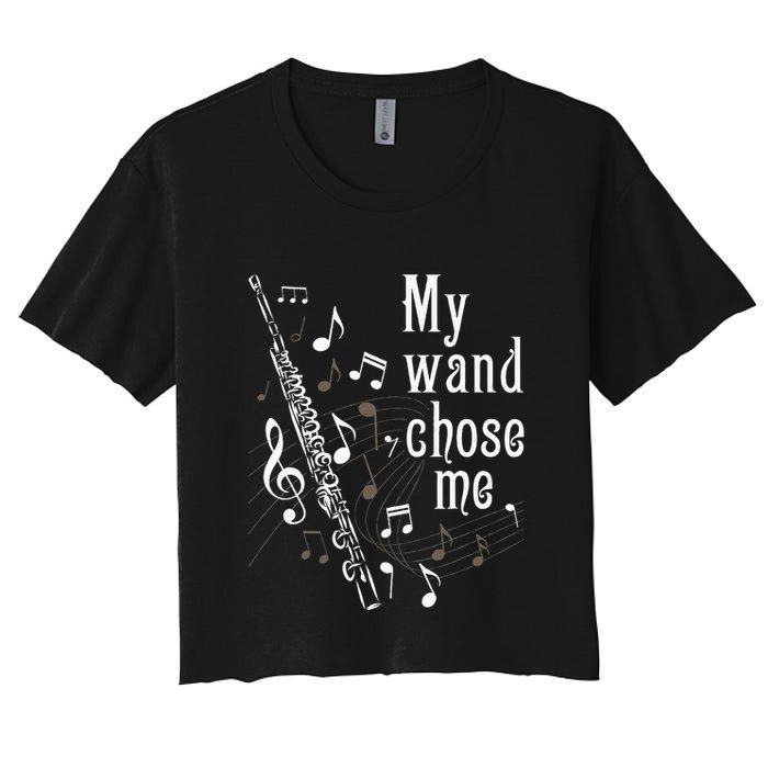 My Wand Chose Me Flute Player Flutist Marching Band Music Crop Top