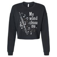My Wand Chose Me Flute Player Flutist Marching Band Music Cropped Pullover Crew