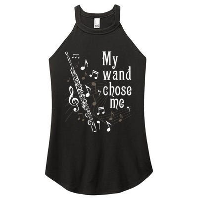 My Wand Chose Me Flute Player Flutist Marching Band Music Women's Perfect Tri Rocker Tank