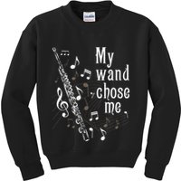 My Wand Chose Me Flute Player Flutist Marching Band Music Kids Sweatshirt