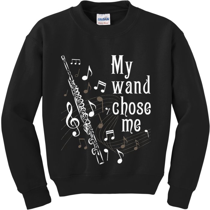My Wand Chose Me Flute Player Flutist Marching Band Music Kids Sweatshirt