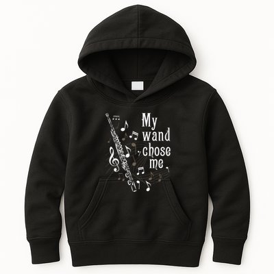 My Wand Chose Me Flute Player Flutist Marching Band Music Kids Hoodie