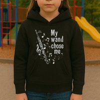 My Wand Chose Me Flute Player Flutist Marching Band Music Kids Hoodie