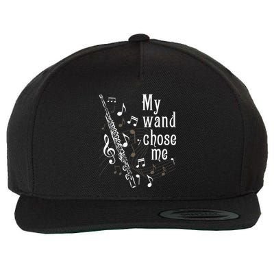 My Wand Chose Me Flute Player Flutist Marching Band Music Wool Snapback Cap