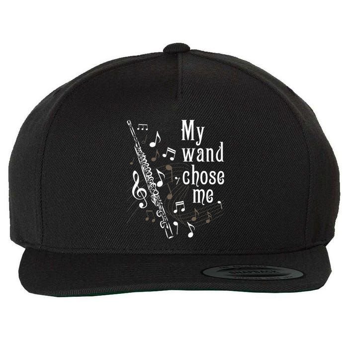 My Wand Chose Me Flute Player Flutist Marching Band Music Wool Snapback Cap