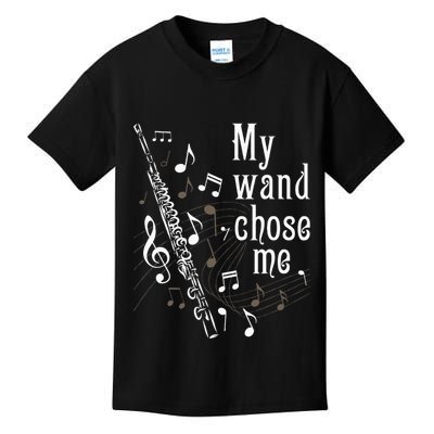 My Wand Chose Me Flute Player Flutist Marching Band Music Kids T-Shirt