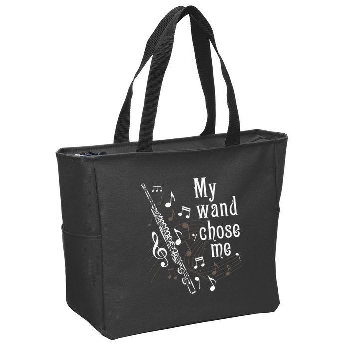 My Wand Chose Me Flute Player Flutist Marching Band Music Zip Tote Bag
