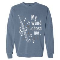 My Wand Chose Me Flute Player Flutist Marching Band Music Garment-Dyed Sweatshirt