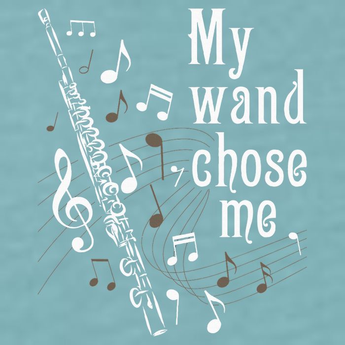 My Wand Chose Me Flute Player Flutist Marching Band Music Sueded Cloud Jersey T-Shirt