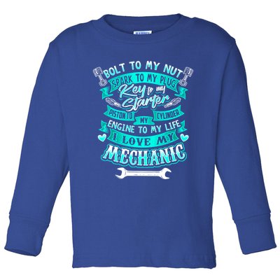 Mechanics Wife Cool Gift Friend Auto Diesel Mechanic Gift Toddler Long Sleeve Shirt