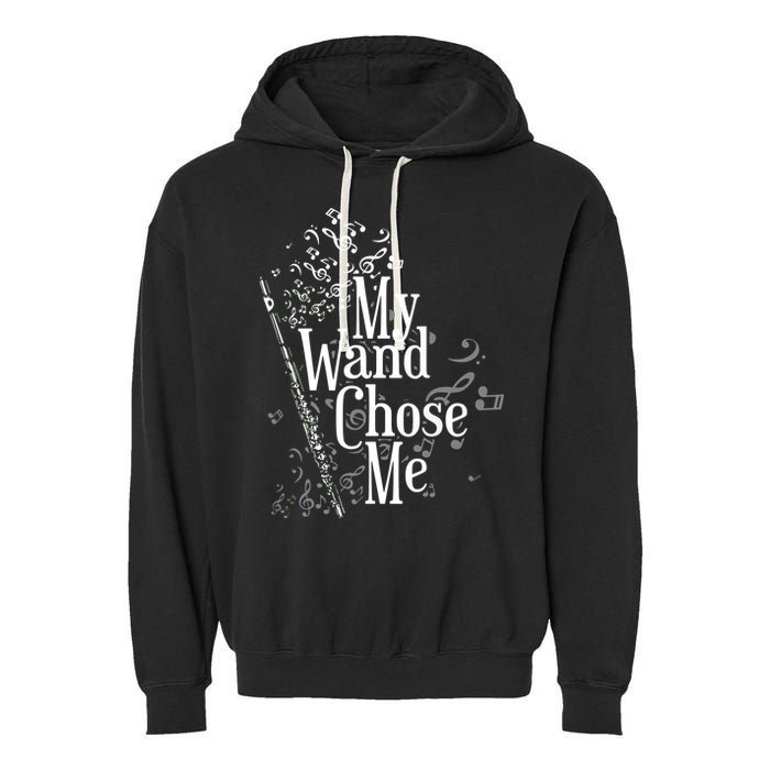 My Wand Chose Me Flutist Gifts Music Flute Garment-Dyed Fleece Hoodie