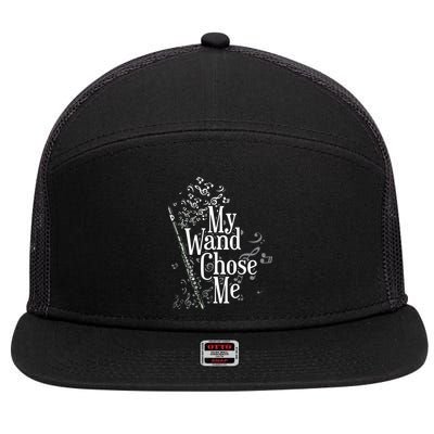 My Wand Chose Me Flutist Gifts Music Flute 7 Panel Mesh Trucker Snapback Hat