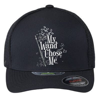 My Wand Chose Me Flutist Gifts Music Flute Flexfit Unipanel Trucker Cap