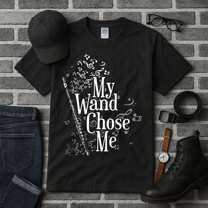 My Wand Chose Me Flutist Gifts Music Flute Tall T-Shirt