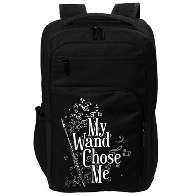 My Wand Chose Me Flutist Gifts Music Flute Impact Tech Backpack