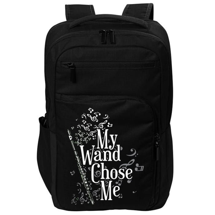 My Wand Chose Me Flutist Gifts Music Flute Impact Tech Backpack