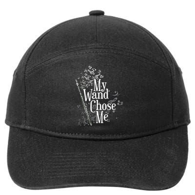 My Wand Chose Me Flutist Gifts Music Flute 7-Panel Snapback Hat