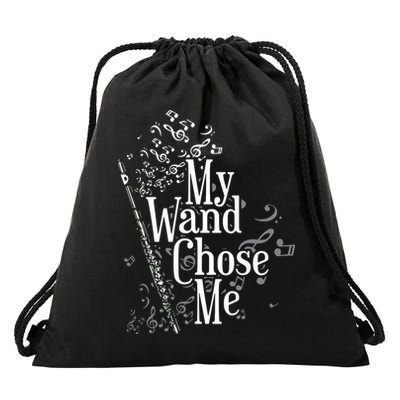 My Wand Chose Me Flutist Gifts Music Flute Drawstring Bag