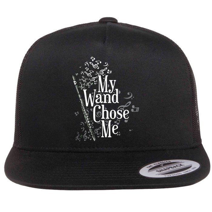 My Wand Chose Me Flutist Gifts Music Flute Flatbill Hat