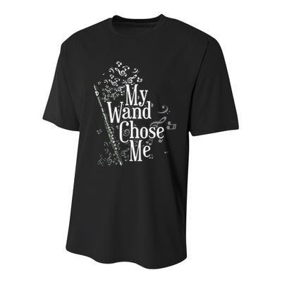 My Wand Chose Me Flutist Gifts Music Flute Youth Performance Sprint T-Shirt