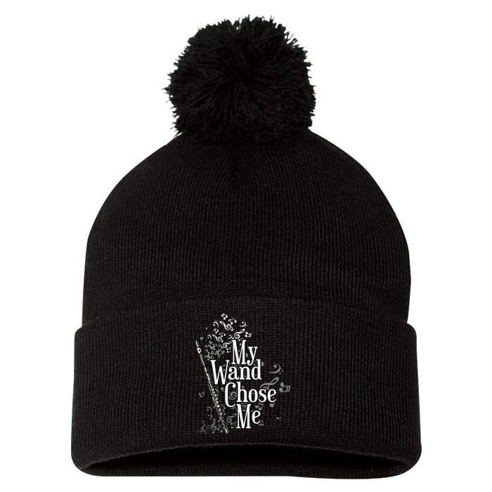 My Wand Chose Me Flutist Gifts Music Flute Pom Pom 12in Knit Beanie