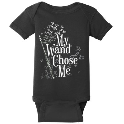 My Wand Chose Me Flutist Gifts Music Flute Baby Bodysuit