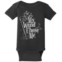 My Wand Chose Me Flutist Gifts Music Flute Baby Bodysuit
