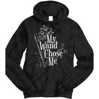 My Wand Chose Me Flutist Gifts Music Flute Tie Dye Hoodie