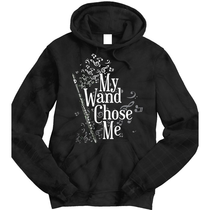 My Wand Chose Me Flutist Gifts Music Flute Tie Dye Hoodie