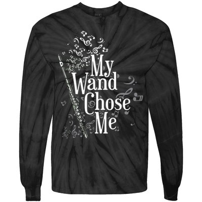 My Wand Chose Me Flutist Gifts Music Flute Tie-Dye Long Sleeve Shirt